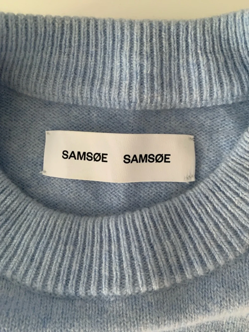 Samsøe Samsøe Viktor Crew Neck Sweater Men’s M 100% Wool Chambray Blue